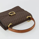 CELINE Macadam Canvas Hand Bag PVC Leather Brown Gold Auth 176358-6
