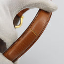 CELINE Macadam Canvas Hand Bag PVC Leather Brown Gold Auth 176358-8