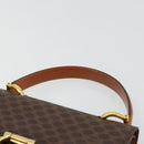 CELINE Macadam Canvas Hand Bag PVC Leather Brown Gold Auth 176358-9