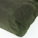 PRADA Tote Bag Nylon Khaki Silver Auth 176359-15