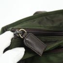 PRADA Tote Bag Nylon Khaki Silver Auth 176359-10