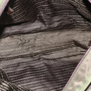 PRADA Tote Bag Nylon Khaki Silver Auth 176359-11