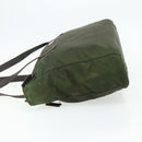 PRADA Tote Bag Nylon Khaki Silver Auth 176359-3