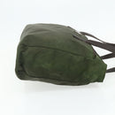 PRADA Tote Bag Nylon Khaki Silver Auth 176359-4