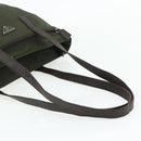 PRADA Tote Bag Nylon Khaki Silver Auth 176359-7
