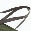 PRADA Tote Bag Nylon Khaki Silver Auth 176359-8