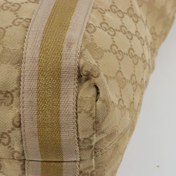 GUCCI GG Canvas Sherry Line Tote Bag Beige 189669 Auth 176360A