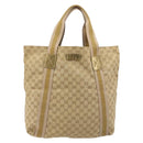 GUCCI GG Canvas Sherry Line Tote Bag Beige 189669 Auth 176360A-13