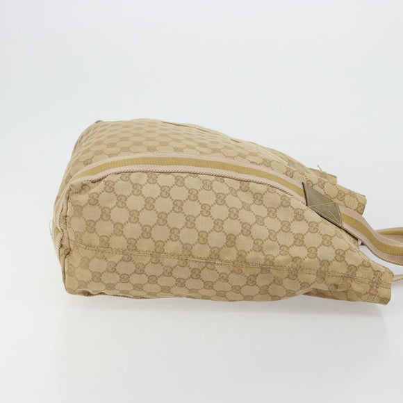 GUCCI GG Canvas Sherry Line Tote Bag Beige 189669 Auth 176360A