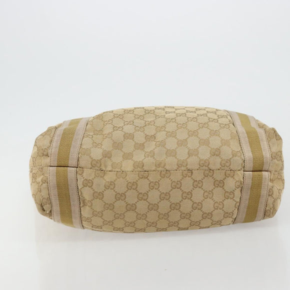 GUCCI GG Canvas Sherry Line Tote Bag Beige 189669 Auth 176360A