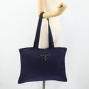 PRADA Tote Bag Nylon Navy Silver Auth 176361A-21