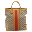 GUCCI GG Canvas Sherry Line Tote Bag Beige Gold 002 1093 3444 Auth 176362-13