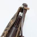 FENDI Zucca Canvas Mamma Baguette Hand Bag Brown Black Auth 176365-18
