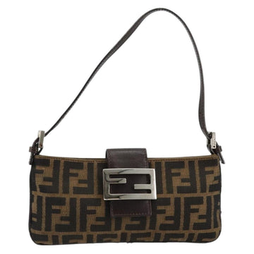 FENDI Zucca Canvas Mamma Baguette Hand Bag Brown Black Auth 176365 - 0