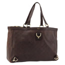 GUCCI GG Canvas Guccissima Tote Bag Leather Brown Gold 141472 Auth 176366-1