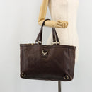 GUCCI GG Canvas Guccissima Tote Bag Leather Brown Gold 141472 Auth 176366-22