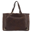 GUCCI GG Canvas Guccissima Tote Bag Leather Brown Gold 141472 Auth 176366-2