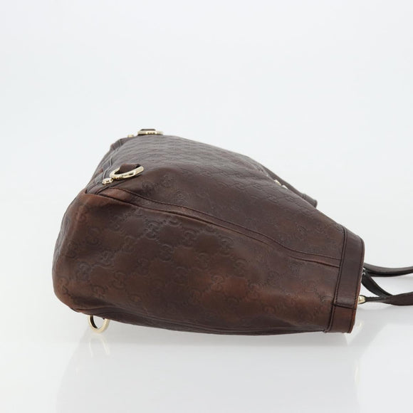 GUCCI GG Canvas Guccissima Tote Bag Leather Brown Gold 141472 Auth 176366