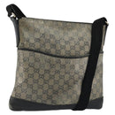 GUCCI GG Crystal Shoulder Bag Coated Canvas Navy Gold 145857 Auth 176367-1