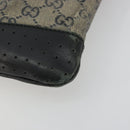 GUCCI GG Crystal Shoulder Bag Coated Canvas Navy Gold 145857 Auth 176367-15