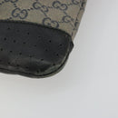 GUCCI GG Crystal Shoulder Bag Coated Canvas Navy Gold 145857 Auth 176367-16