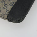 GUCCI GG Crystal Shoulder Bag Coated Canvas Navy Gold 145857 Auth 176367-17