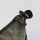 GUCCI GG Crystal Shoulder Bag Coated Canvas Navy Gold 145857 Auth 176367-10
