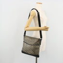 GUCCI GG Crystal Shoulder Bag Coated Canvas Navy Gold 145857 Auth 176367-24
