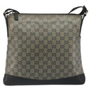 GUCCI GG Crystal Shoulder Bag Coated Canvas Navy Gold 145857 Auth 176367-2