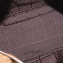 CELINE C Macadam Canvas Hand Bag Suede Brown Silver Auth 176369-11