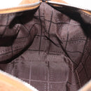 CELINE C Macadam Canvas Hand Bag Suede Brown Silver Auth 176369-19