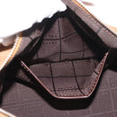 CELINE C Macadam Canvas Hand Bag Suede Brown Silver Auth 176369-20