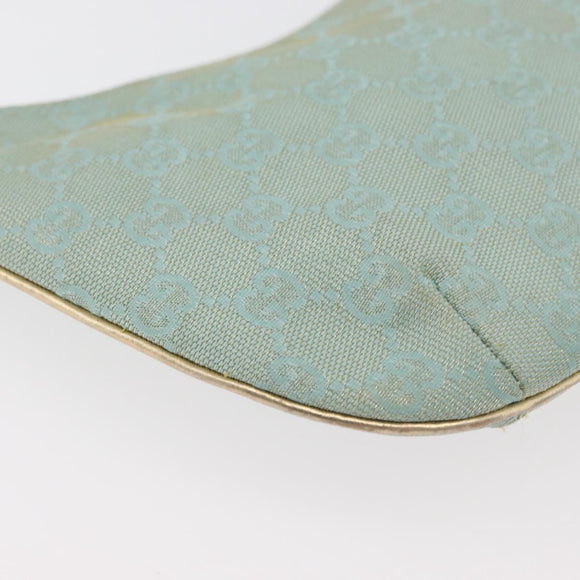 GUCCI GG Canvas Shoulder Bag Light Blue Gold 005 0813 Auth 176372A
