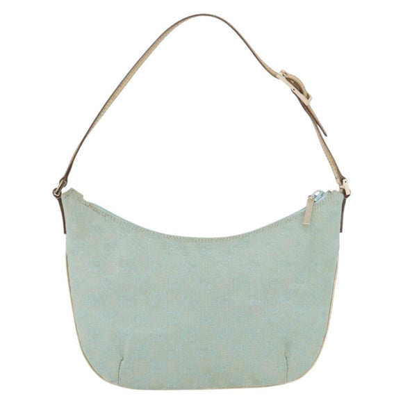 GUCCI GG Canvas Shoulder Bag Light Blue Gold 005 0813 Auth 176372A