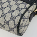 GUCCI GG Supreme Sherry Line Shoulder Bag PVC Navy Gold 010 378 Auth 176374-10
