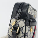 GUCCI GG Supreme Sherry Line Shoulder Bag PVC Navy Gold 010 378 Auth 176374-15