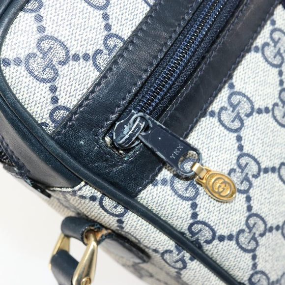GUCCI GG Supreme Sherry Line Shoulder Bag PVC Navy Gold 010 378 Auth 176374