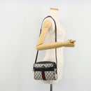 GUCCI GG Supreme Sherry Line Shoulder Bag PVC Navy Gold 010 378 Auth 176374-23