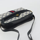 GUCCI GG Supreme Sherry Line Shoulder Bag PVC Navy Gold 010 378 Auth 176374-6