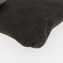 GUCCI GG Canvas Waist bag Dark Brown Silver 28566 Auth 176378-10