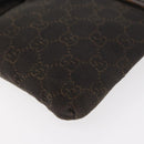 GUCCI GG Canvas Waist bag Dark Brown Silver 28566 Auth 176378-11