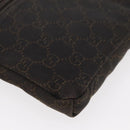 GUCCI GG Canvas Waist bag Dark Brown Silver 28566 Auth 176378-12