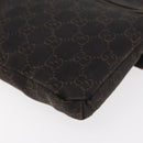 GUCCI GG Canvas Waist bag Dark Brown Silver 28566 Auth 176378-13