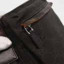 GUCCI GG Canvas Waist bag Dark Brown Silver 28566 Auth 176378-15