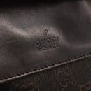 GUCCI GG Canvas Waist bag Dark Brown Silver 28566 Auth 176378-16
