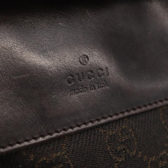 GUCCI GG Canvas Waist bag Dark Brown Silver 28566 Auth 176378