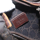 GUCCI GG Canvas Waist bag Dark Brown Silver 28566 Auth 176378-17