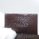 GUCCI GG Canvas Waist bag Dark Brown Silver 28566 Auth 176378-23