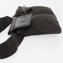 GUCCI GG Canvas Waist bag Dark Brown Silver 28566 Auth 176378-5