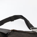 GUCCI GG Canvas Waist bag Dark Brown Silver 28566 Auth 176378-8